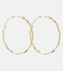 Melissa Kaye Zea 18kt yellow gold hoop earrings with diamonds | LYBSTORE