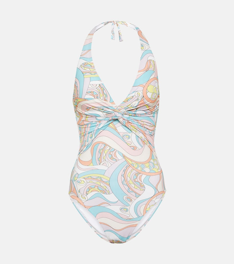 Melissa Odabash Zanzibar printed halterneck swimsuit