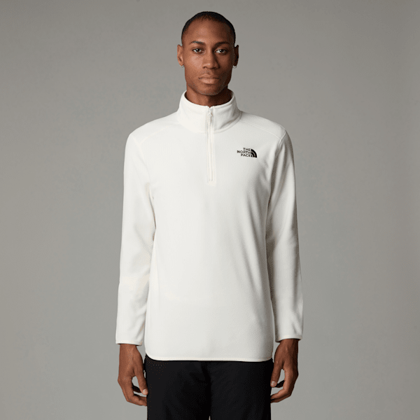 The North Face  100 Glacier 1/4 Zip Fleece White Dune-npf