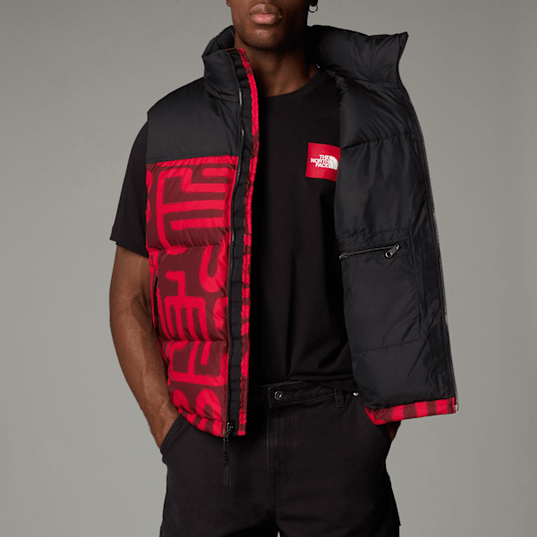 The North Face Men’s 1996 Retro Nuptse Gilet Tnf Red Lunar Snake Print-tnf Black