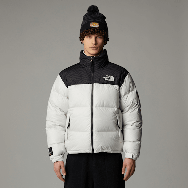 The North Face Men’s Retro Nuptse Jacket White Dune-tnf Black Tnf Tiger Stripe Print