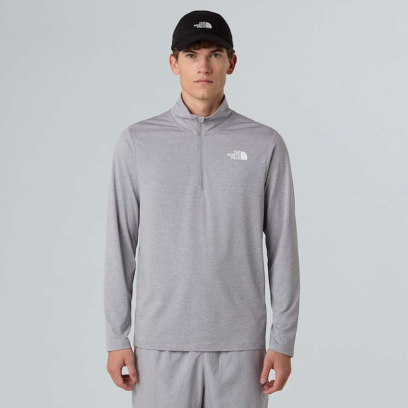 The North Face 24/7 1/4 Zip Long-sleeve T-shirt Tnf Pale Grey Heather male