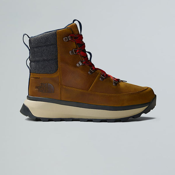 The North Face Bergen Leather Waterproof Snow Boots Timber Tan-tnf Red male