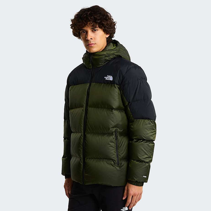 The North Face Diablo Down 2.0 Hooded Jacket Woodland Green Black Heather tnf