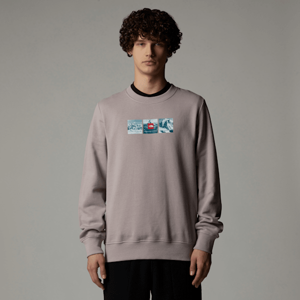 The North Face Men's Expedition System Graphic Sweatshirt Moonstone Grey 