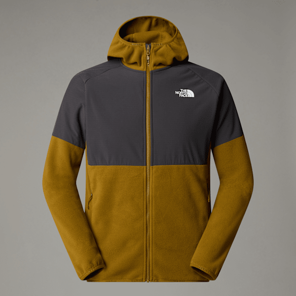 The North Face Glacier Heavyweight Full-zip Hooded Fleece Moss Green-asphalt Grey