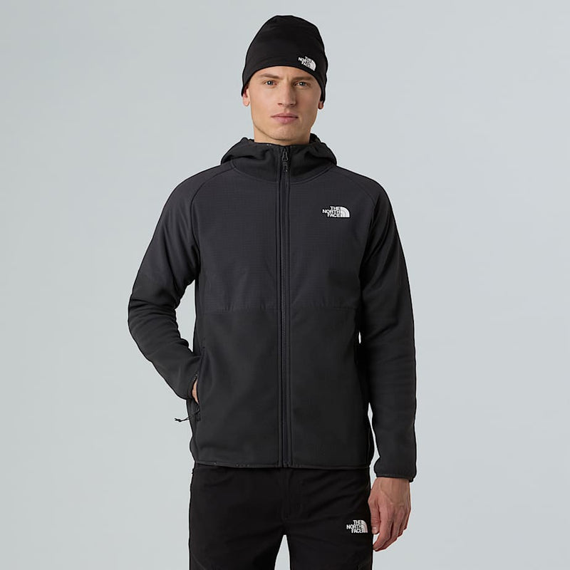 The North Face Glacier Heavyweight Full zip Hooded Fleece Asphalt Grey tnf Black