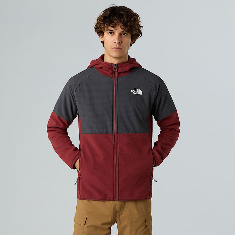 The North Face Glacier Heavyweight Full-zip Hooded Fleece Sumac-asphalt Grey male