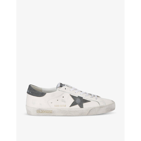 Mens Golden Goose Superstar star-appliqué leather low-top trainers | LYBSTORE