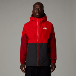 The North Face Men’s Lightning Zip-in Compatible Jacket Asphalt Grey-high Risk Red-garnet Red