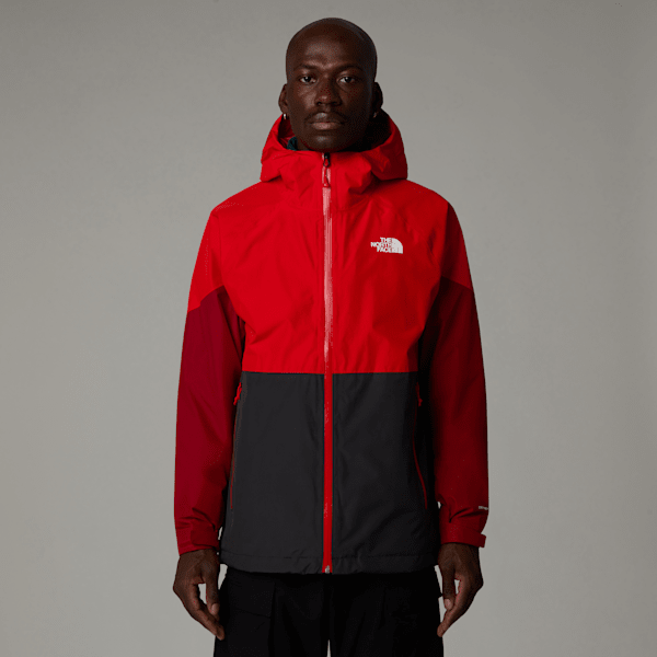 The North Face Men’s Lightning Zip-in Compatible Jacket Asphalt Grey-high Risk Red-garnet Red