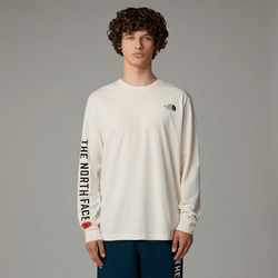 The North Face Men's Long-sleeve Varsity Graphic T-shirt White Dune | LYBSTORE