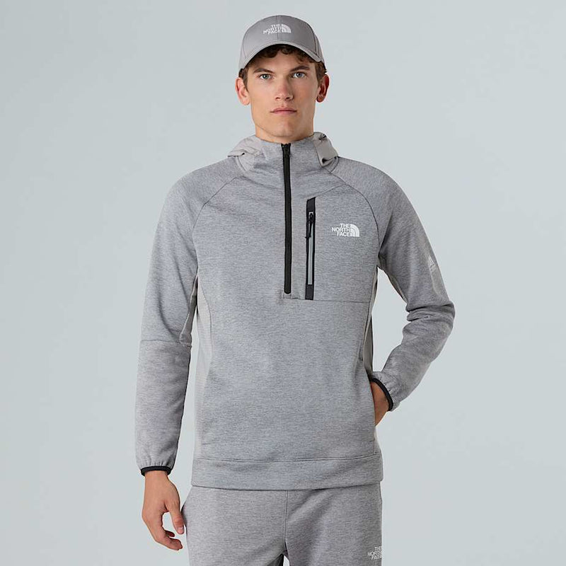 The North Face Mountain Athletics 1/4 Zip Hooded Fleece Tnf Pale Grey Heather-meld Grey male