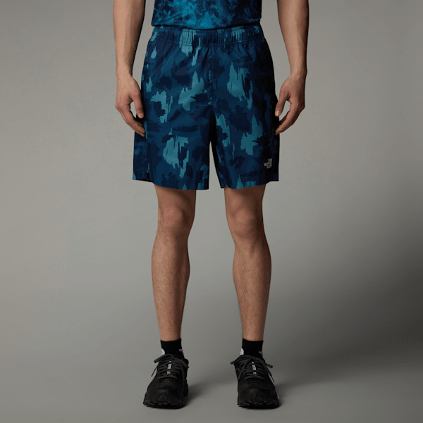 The North Face Men's Mountain Athletics 24/7 7" Printed Shorts Summit Navy Painted Mountains Print | LYBSTORE