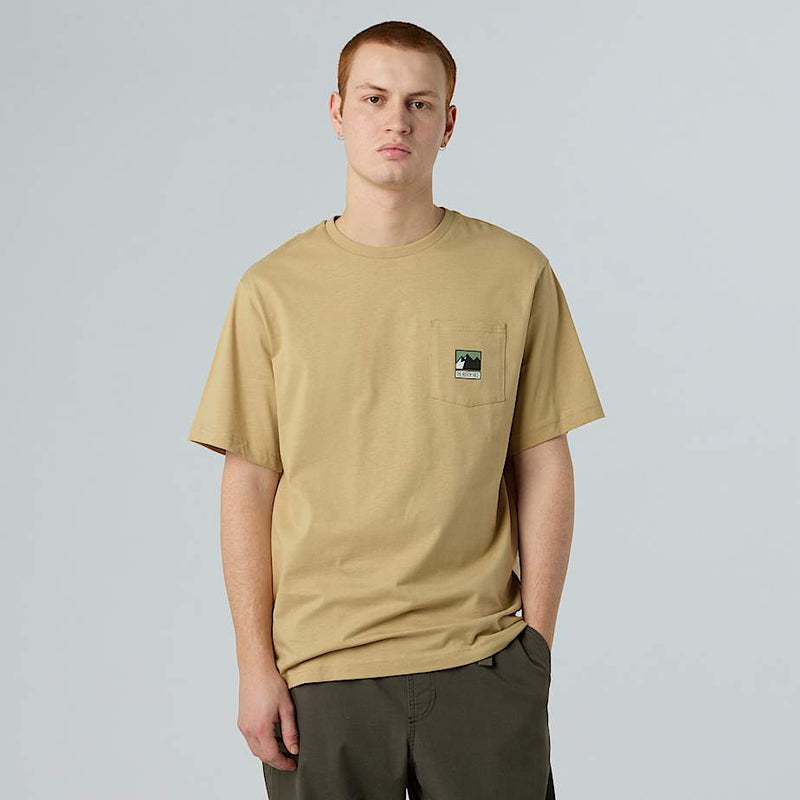 The North Face Mountain Logo Relaxed Pocket T-shirt Khaki Stone male