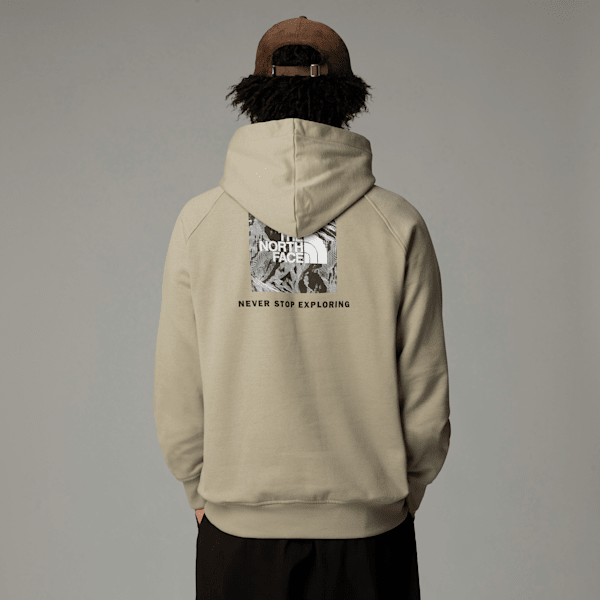 The North Face  Raglan Redbox Graphic Hoodie Clay Grey-tnf Black 3d Summit Mesh Print