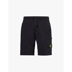 Mens Stone Island Brand-patch drawstring-waist cotton-jersey shorts | LYBSTORE