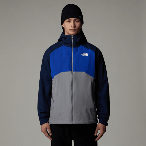 The North Face Men’s Stratos Hooded Jacket Monument Grey-tnf Blue-summit Navy