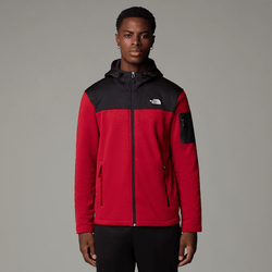 The North Face Men's Tech Emilio Hooded Fleece Rage Red Dark Heather-tnf Black