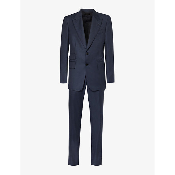 Mens Tom Ford Shelton-fit single-breasted sharkskin wool suit | LYBSTORE