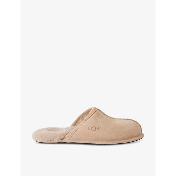 Mens Ugg Scuff logo-embossed suede slippers | LYBSTORE