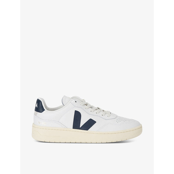 Mens Veja Men's V90 logo-embroidered low-top leather trainers | LYBSTORE