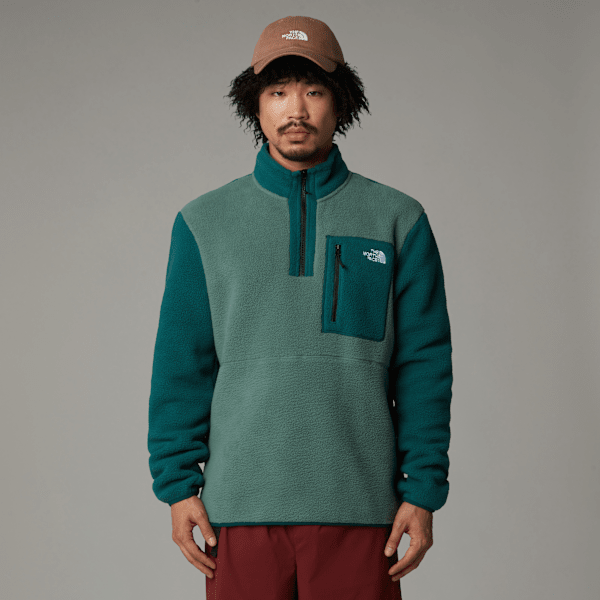 The North Face Men’s Yumiori / Zip Fleece Jacket Duck Green-deep Nori-tnf Black