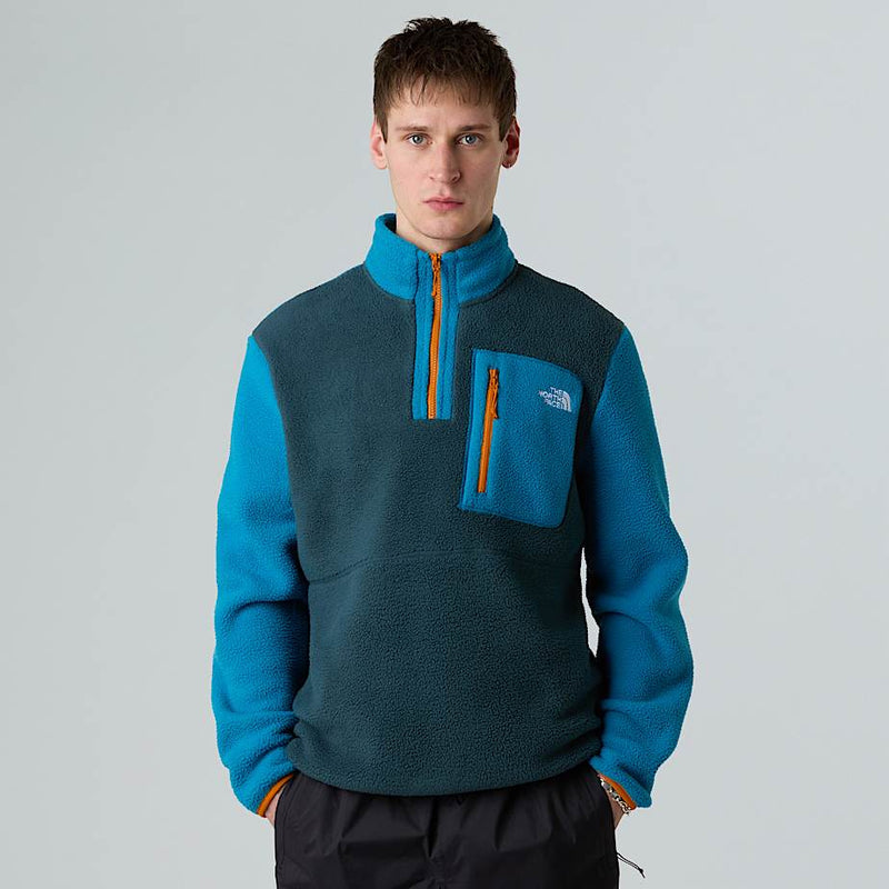 The North Face Yumiori 1/4 Zip Fleece Jacket Deep Cypress-dusk Blue-agate Orange male