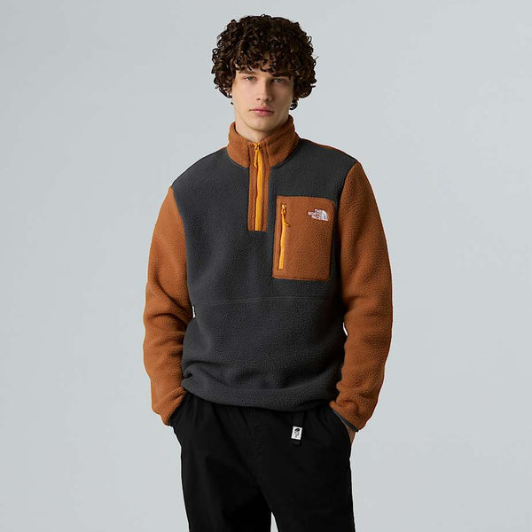 The North Face Yumiori 1/4 Zip Fleece Jacket Asphalt Grey-burnt Umber-summit Gold male