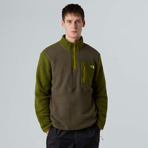 The North Face Yumiori 1/4 Zip Fleece Jacket New Taupe Green-woodland Green-deep Dijon male