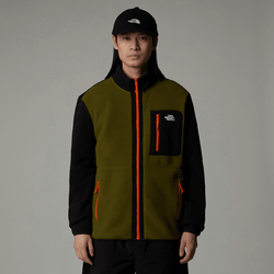 The North Face Men’s Yumiori Full-zip Fleece Jacket Forest Olive-tnf Black-tnf Orange 