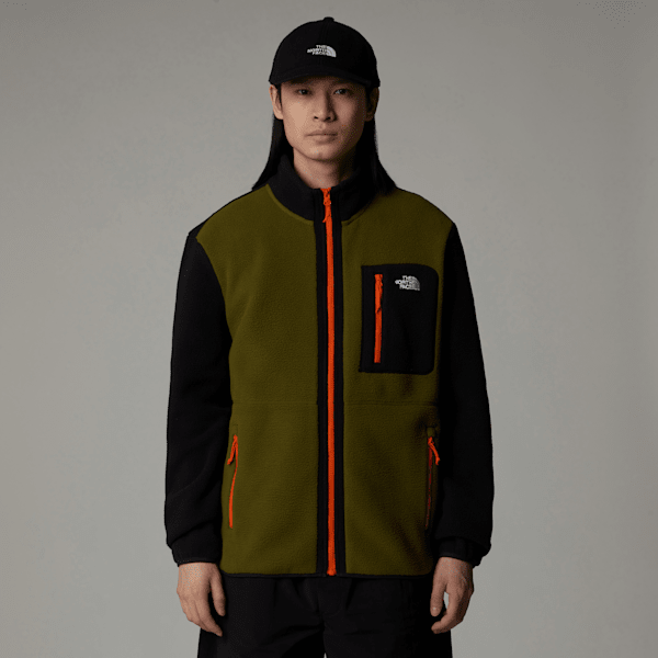 The North Face Men’s Yumiori Full-zip Fleece Jacket Forest Olive-tnf Black-tnf Orange 