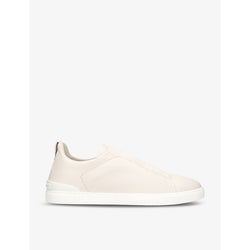 Mens Zegna X3 Stitch leather low-top trainer