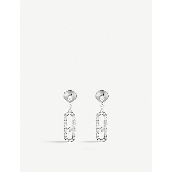 Messika Move Uno 18ct white-gold and diamond earrings