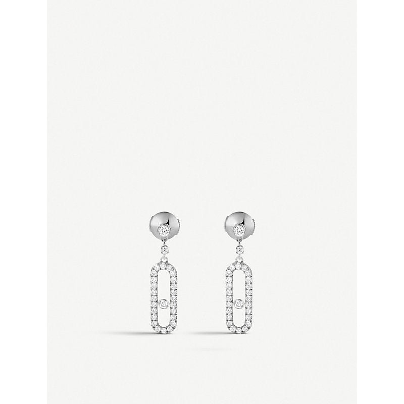 Messika Move Uno 18ct white-gold and diamond earrings