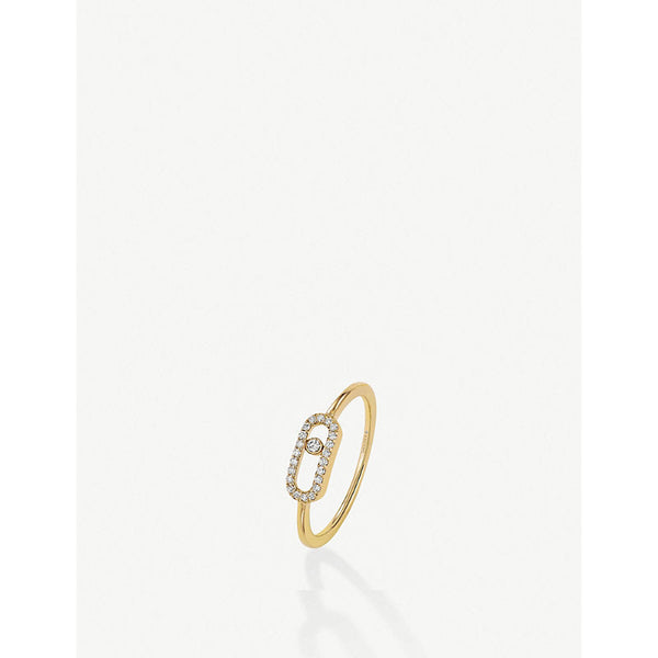 Messika Move Uno 18ct yellow-gold and diamond ring | LYBSTORE