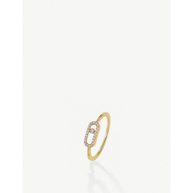 Messika Move Uno 18ct yellow-gold and diamond ring | LYBSTORE