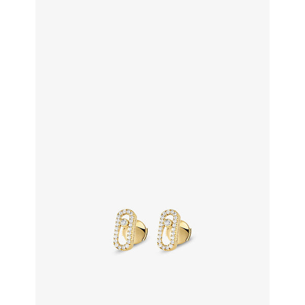 Messika Move Uno 18ct yellow-gold and diamond-set stud earrings