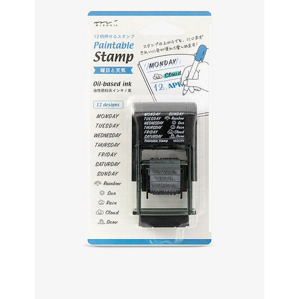 Midori Paintable weekday and weather rotating stamp