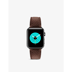 Mintapple Apple Watch grained-leather strap and stainless steel case 44mm | LYBSTORE