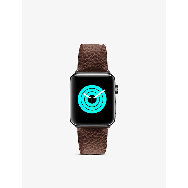 Mintapple Apple Watch grained-leather strap and stainless steel case 44mm | LYBSTORE