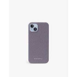 Mintapple Brand-print leather iPhone 15 case