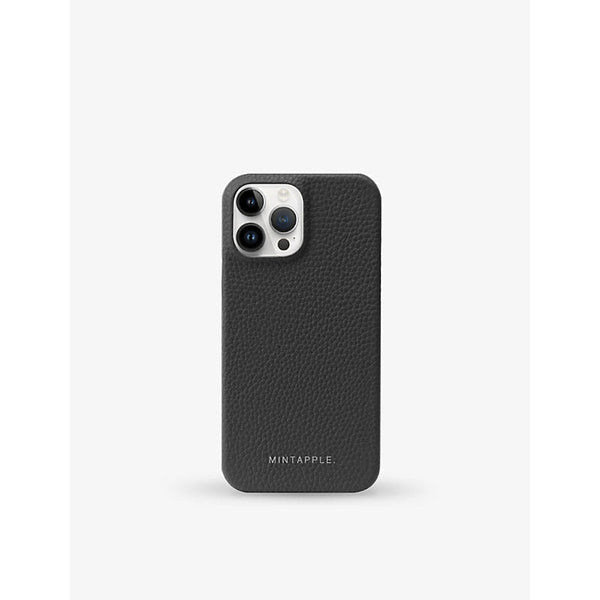 Mintapple Logo-print iPhone 15 Pro Max grained-leather case | LYBSTORE