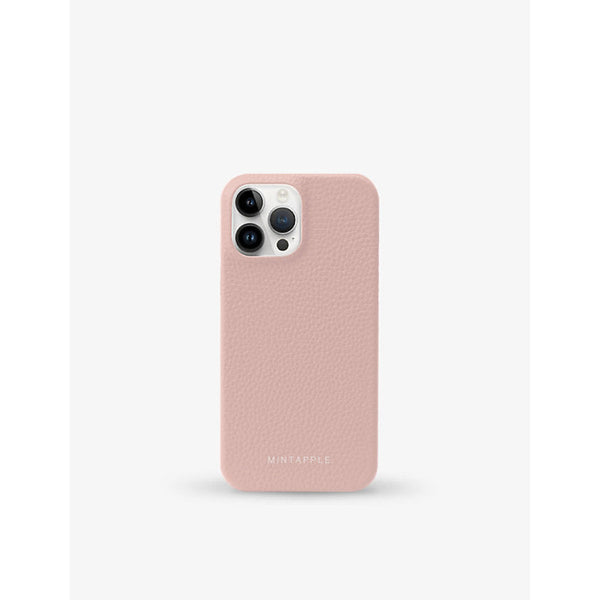 Mintapple Logo-print iPhone 15 Pro Max grained-leather case | LYBSTORE