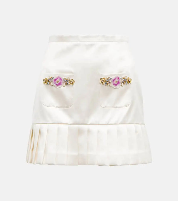 Miss Sohee Embellished silk miniskirt | LYBSTORE