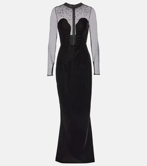 Miss Sohee Embellished velvet gown | LYBSTORE