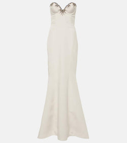 Miss Sohee Iris embellished silk maxi dress