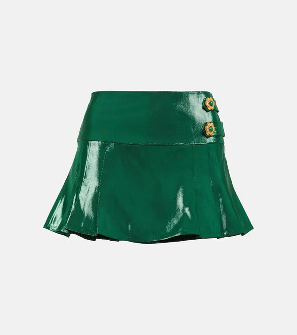 Miss Sohee Silk lamé miniskirt | LYBSTORE