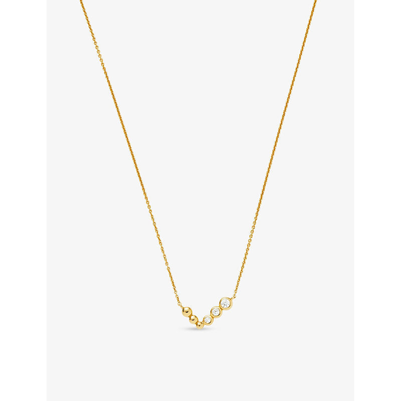 Womens Missoma Articulated 18ct recycled yellow gold-plated vermeil recycled sterling-silver and cubic zirconia pendant necklace