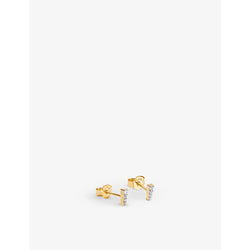 Womens Missoma Celestial 18ct recycled gold-plated vermeil sterling-silver and cubic zirconia stud earrings